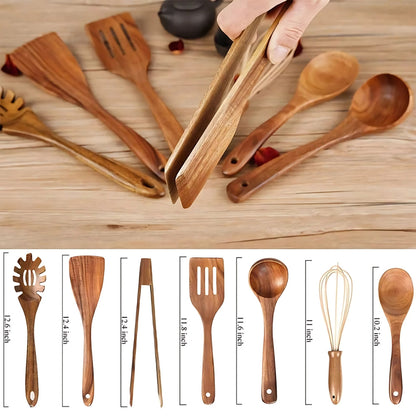 7-Piece Wooden Kitchen Utensil Set