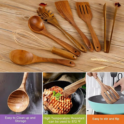 7-Piece Wooden Kitchen Utensil Set