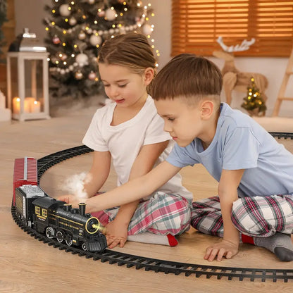 Electric Train Set: Battery-Powered with Authentic Sounds & Easy Track Assembly