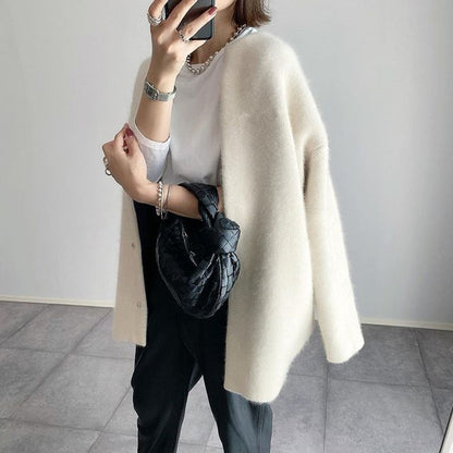 Niki | Soft Textured Oversized Long Cardigan