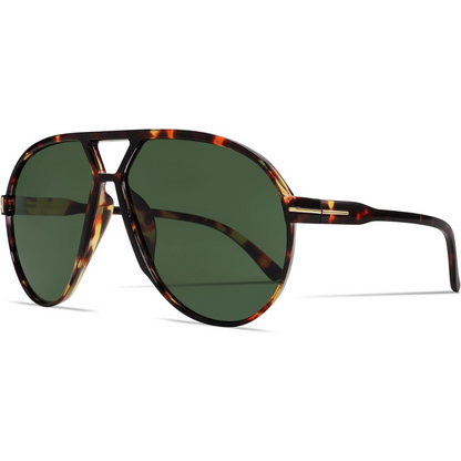 Oversized Square Aviator Sunglasses - Retro Style