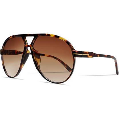 Oversized Square Aviator Sunglasses - Retro Style