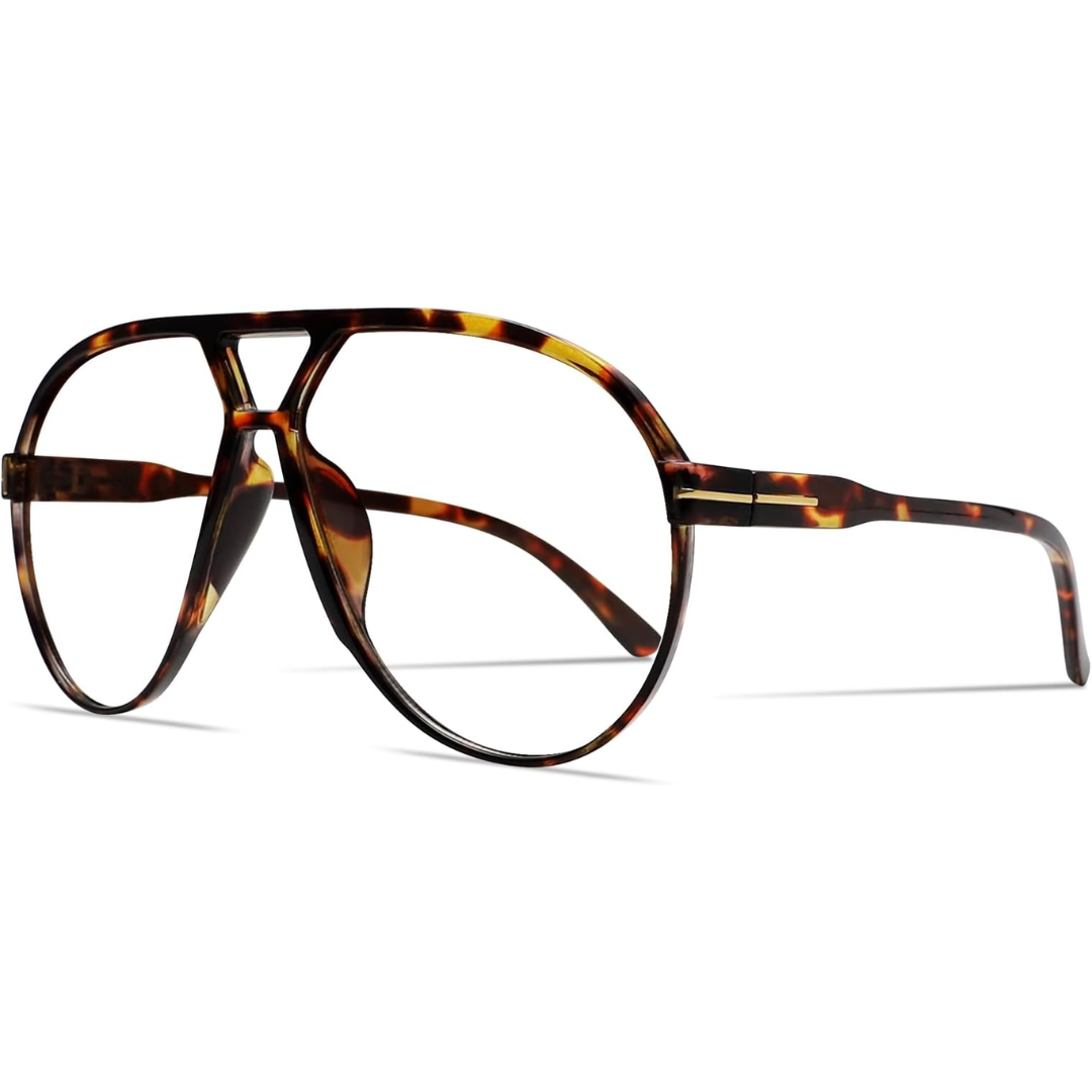 Oversized Square Aviator Sunglasses - Retro Style