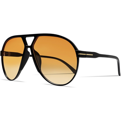 Oversized Square Aviator Sunglasses - Retro Style