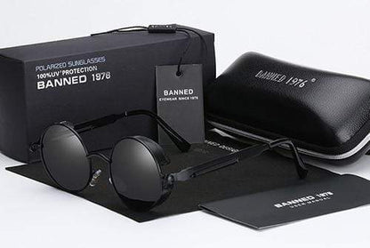 Retro Round Polarized Steampunk Sunglasses | Argo