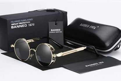 Retro Round Polarized Steampunk Sunglasses | Argo
