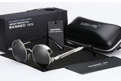 Retro Round Polarized Steampunk Sunglasses | Argo