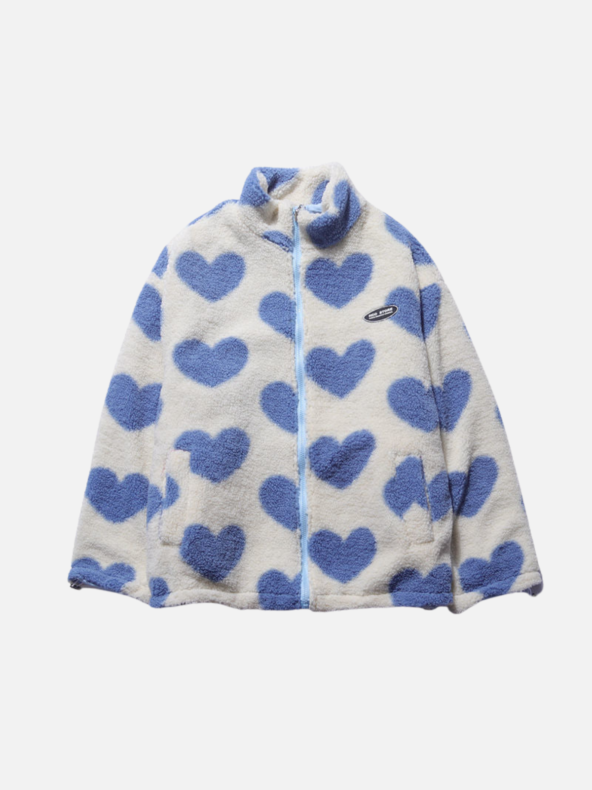 Reversible Heart Pattern Fleece Jacket