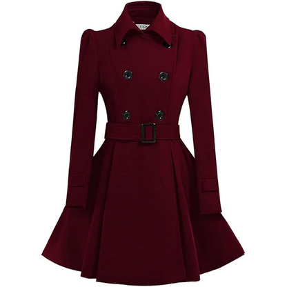Reversible Wool Peacoat with Belt - Patty