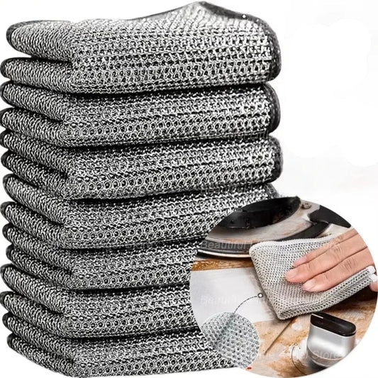 Steel Wire Dish Cloth - Reusable & Powerful Cleaning