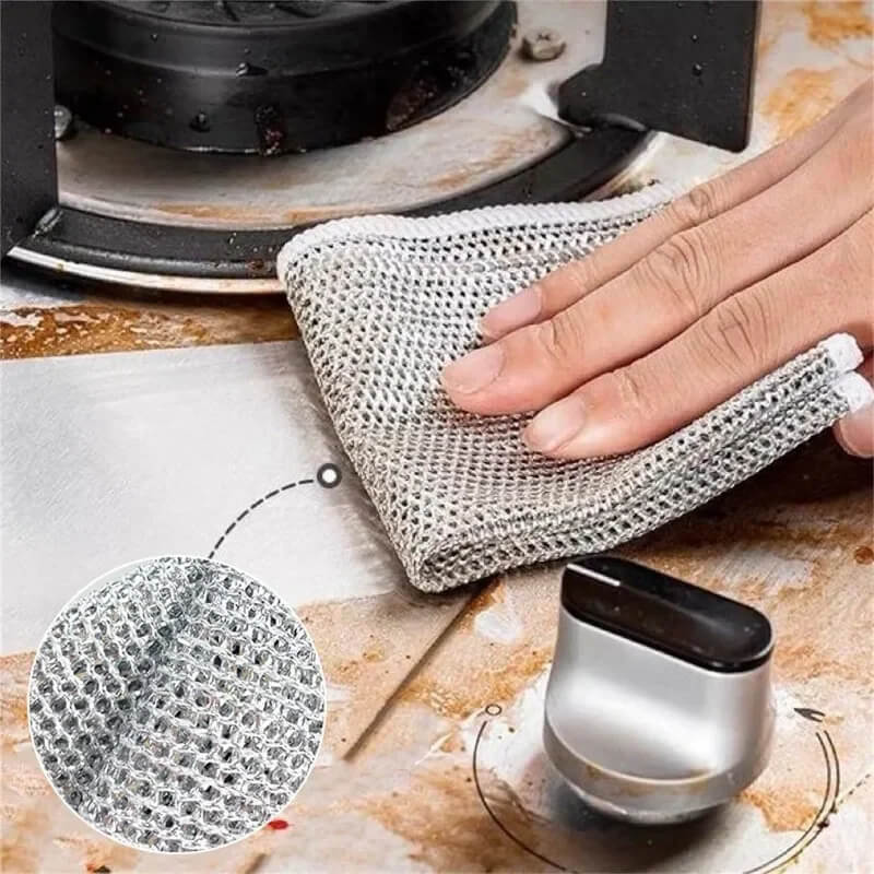 Steel Wire Dish Cloth - Reusable & Powerful Cleaning