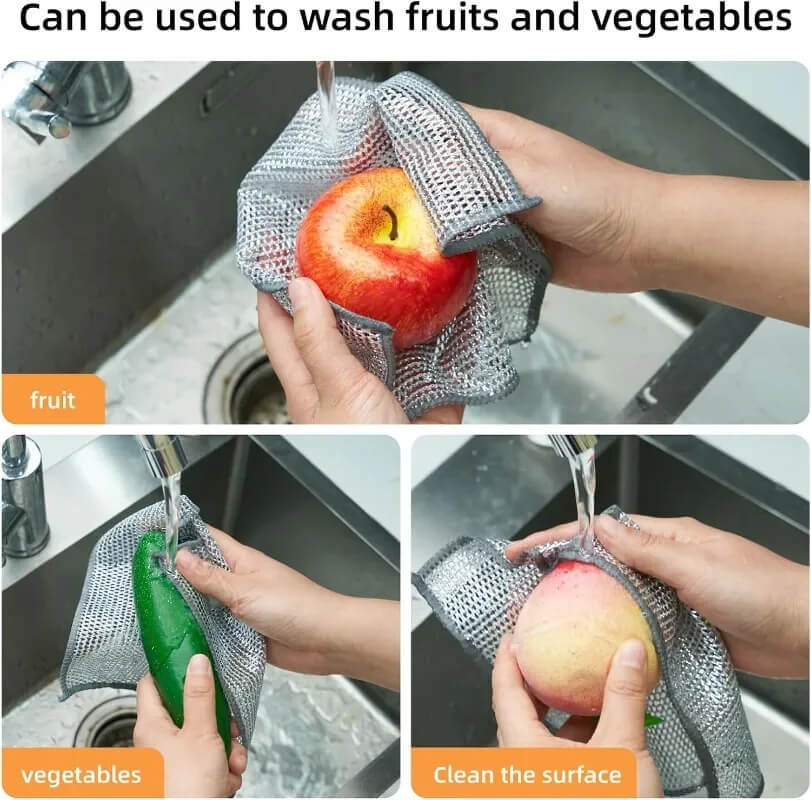 Steel Wire Dish Cloth - Reusable & Powerful Cleaning