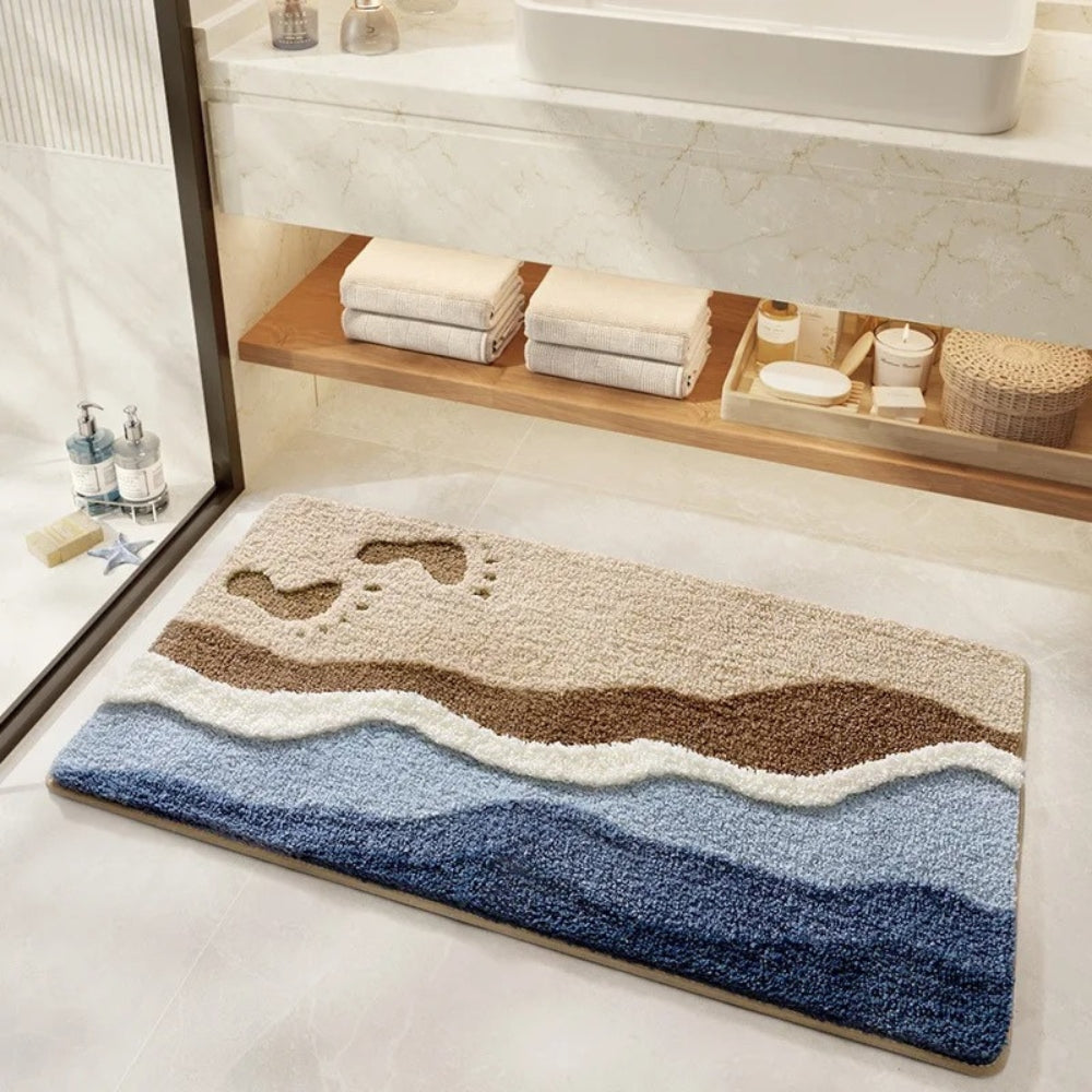 Beach Footprints Accent Bath Rug - 20"x31"