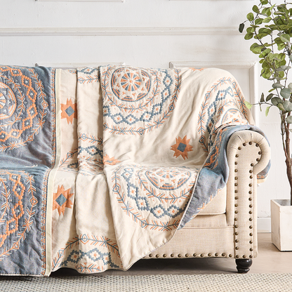 Boho Mandala Cotton Throw Blanket