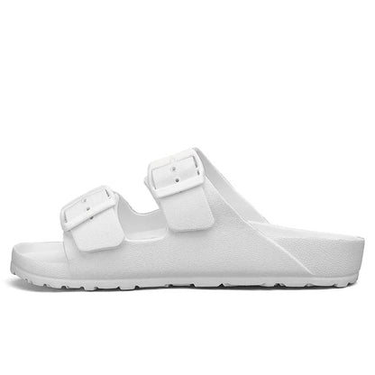 Shock-Absorbing Slippers with Buckles