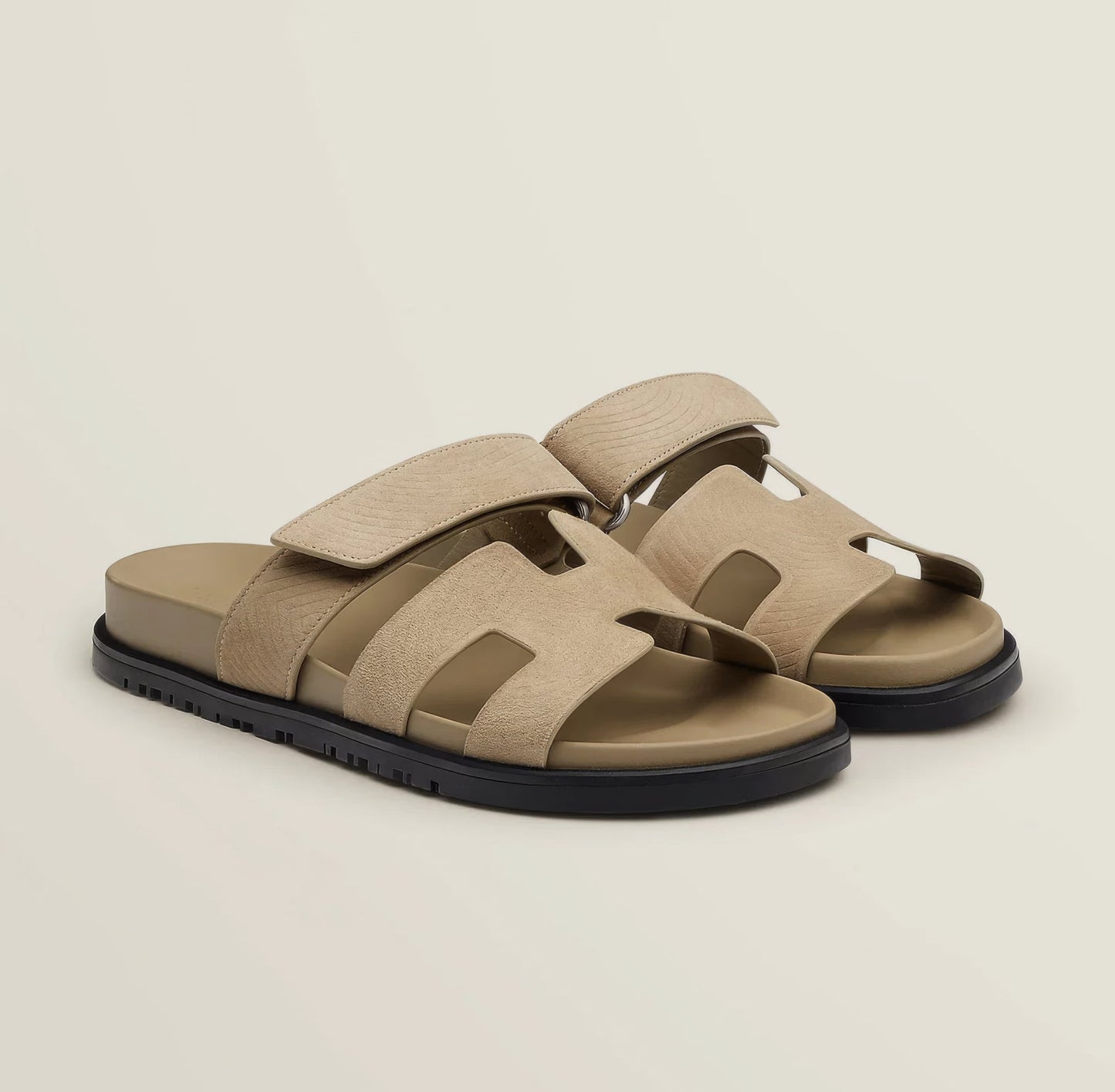 Stylish Leather Cut-Out Comfort Sandals