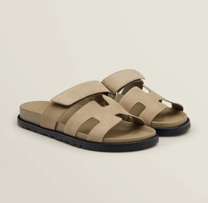 Stylish Leather Cut-Out Comfort Sandals