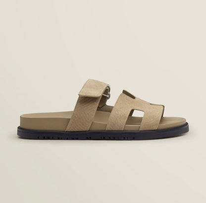 Stylish Leather Cut-Out Comfort Sandals