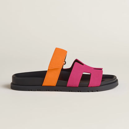 Stylish Leather Cut-Out Comfort Sandals