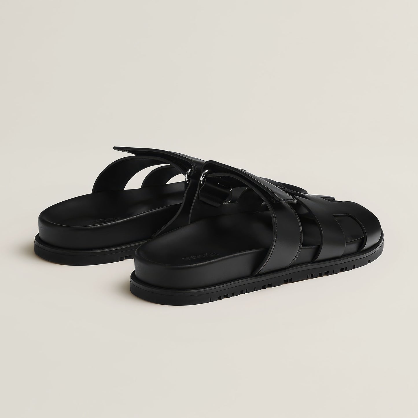 Stylish Leather Cut-Out Comfort Sandals