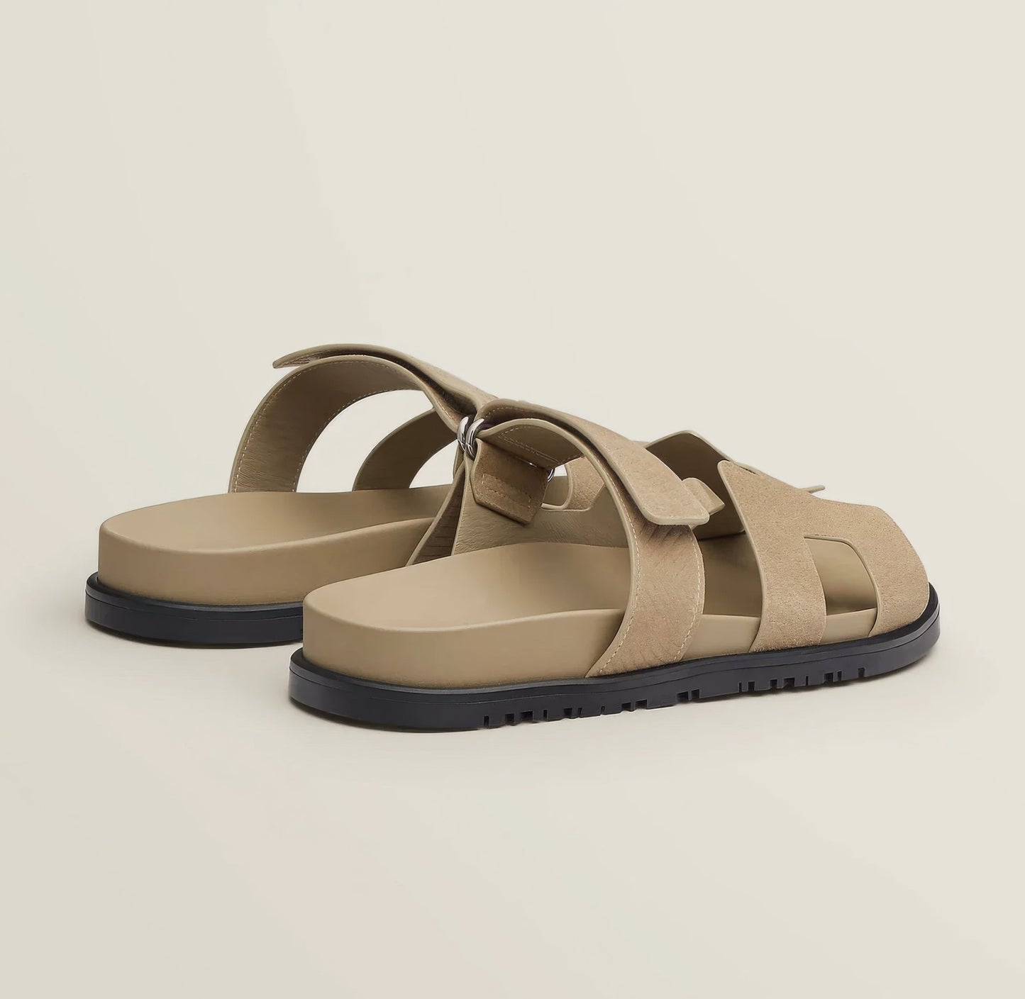 Stylish Leather Cut-Out Comfort Sandals