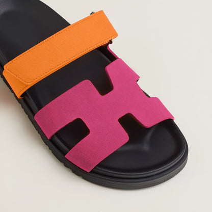 Stylish Leather Cut-Out Comfort Sandals
