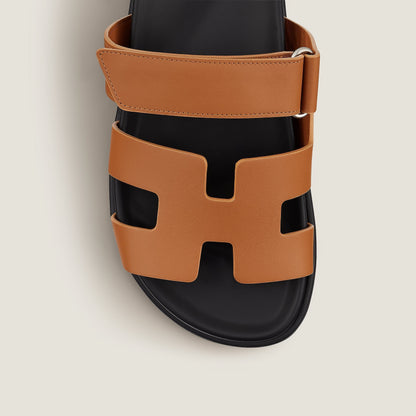 Stylish Leather Cut-Out Comfort Sandals