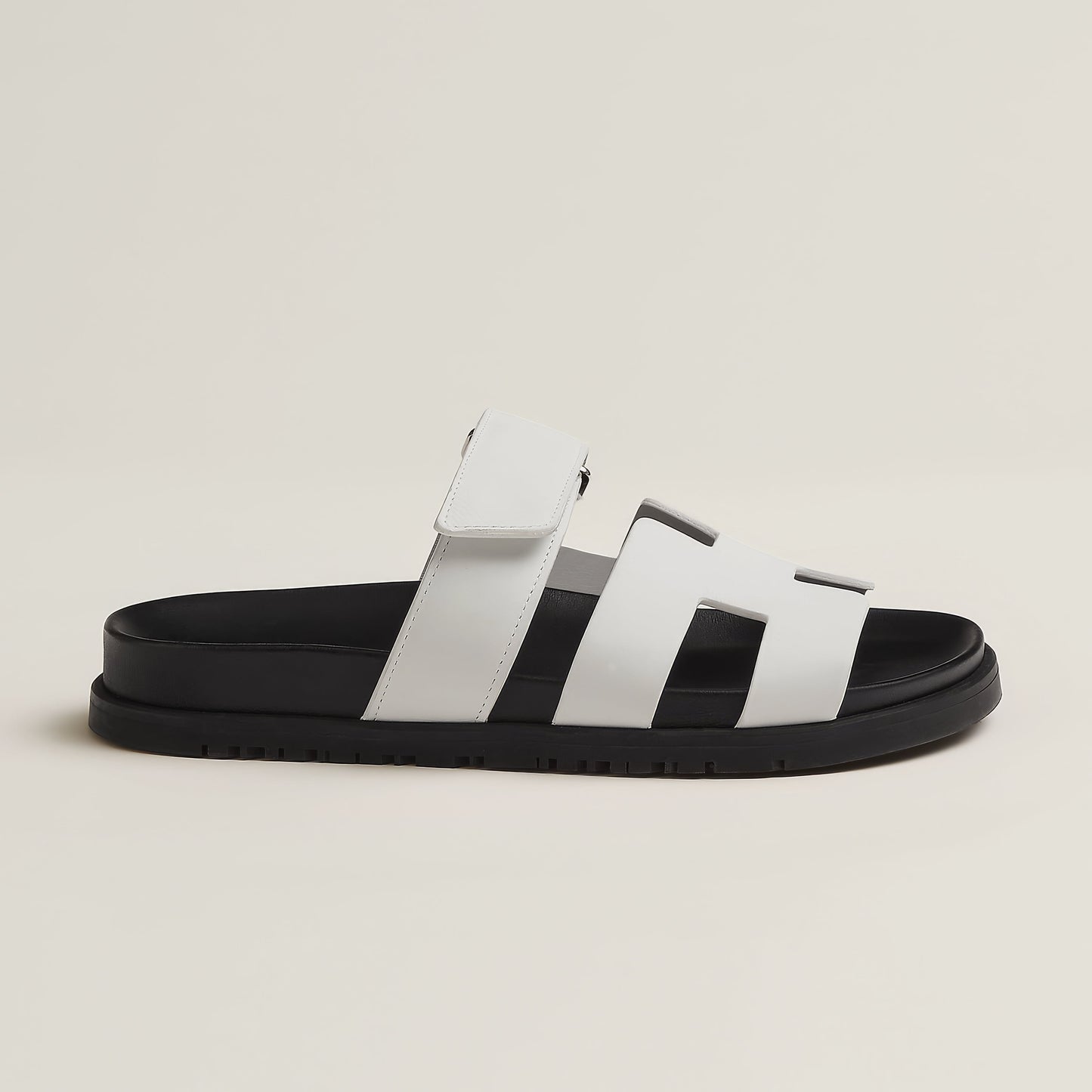 Stylish Leather Cut-Out Comfort Sandals