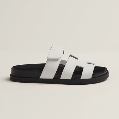 Stylish Leather Cut-Out Comfort Sandals