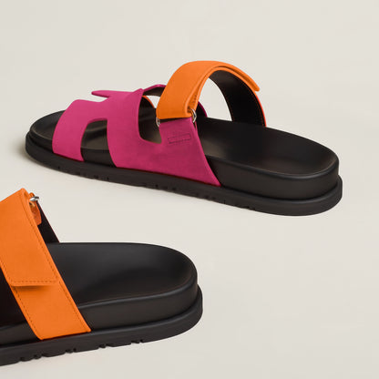 Stylish Leather Cut-Out Comfort Sandals