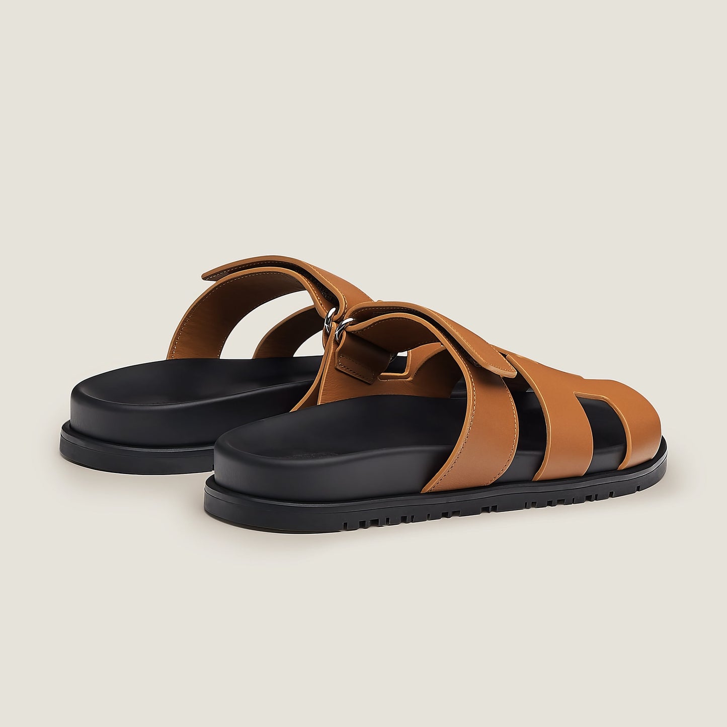 Stylish Leather Cut-Out Comfort Sandals