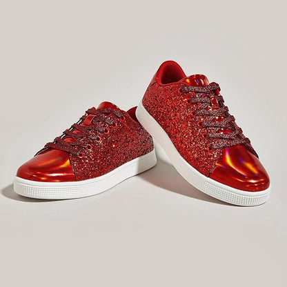 Sparkling Lace-Up Fashion Ladies Sneakers - Xenia