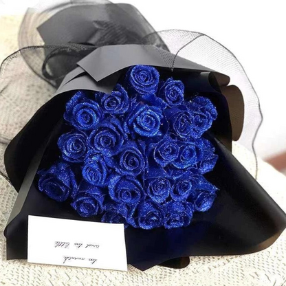 Glittering Roses in Glass Dome with LED Light