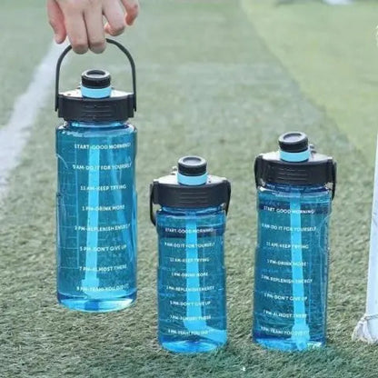 Large water bottle 1.5L 2L 3L with straw