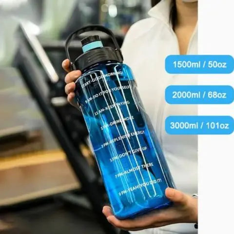 Large water bottle 1.5L 2L 3L with straw