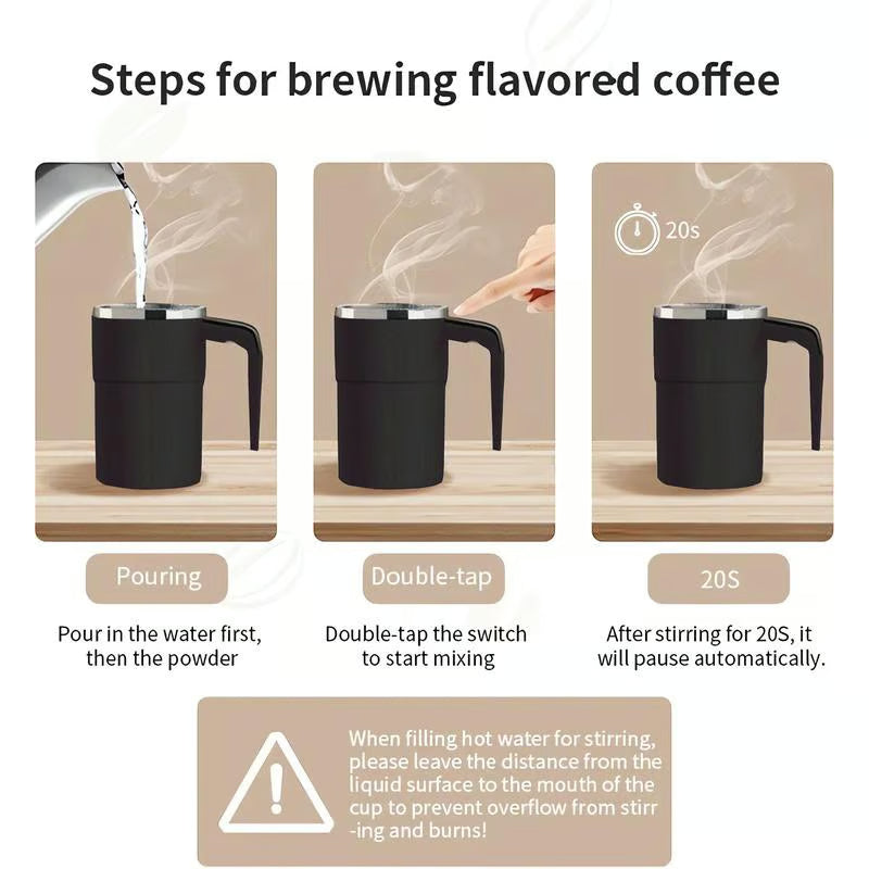 🏆Flash Sale⚡50K+ SOLD! 💥☕ Rechargeable Automatic Magnetic Stirring Coffee Mug Set