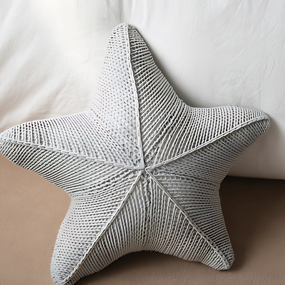 Hand-Knit Starfish Decorative Pillow