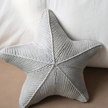 Hand-Knit Starfish Decorative Pillow
