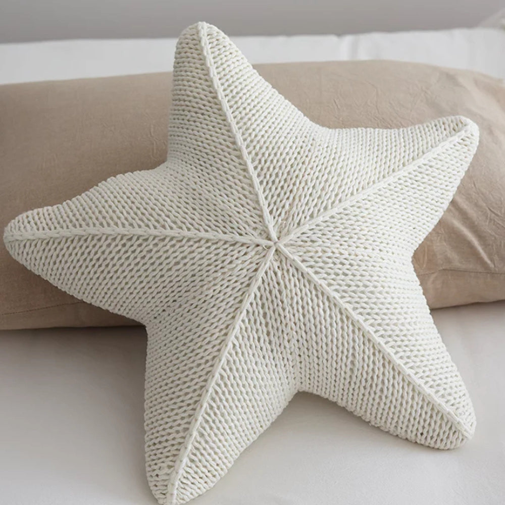 Hand-Knit Starfish Decorative Pillow