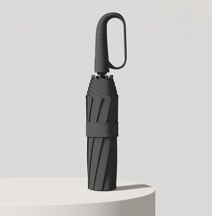 Wind-Resistant Umbrella with Reflective Band