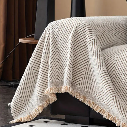 Striped Herringbone Sofa Protector