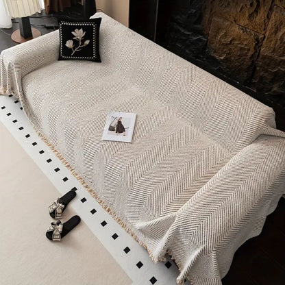 Striped Herringbone Sofa Protector