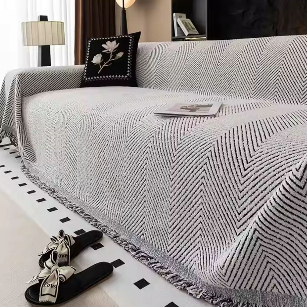 Striped Herringbone Sofa Protector