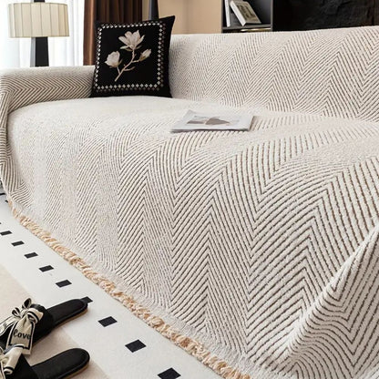 Striped Herringbone Sofa Protector