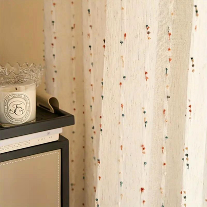 Sugar Bean Embroidered Tulle Curtain