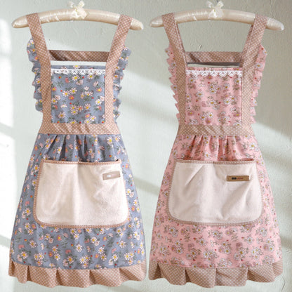 Floral Print Cotton Kitchen Apron