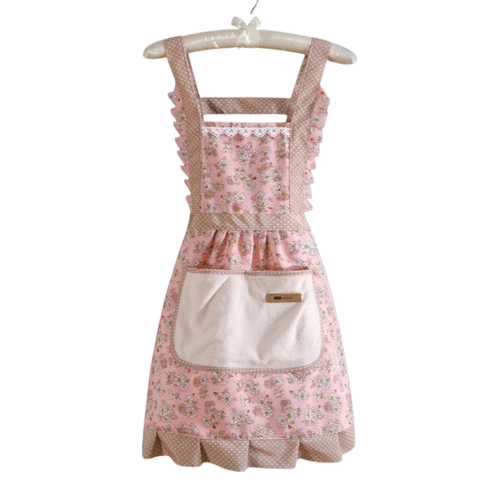 Floral Print Cotton Kitchen Apron