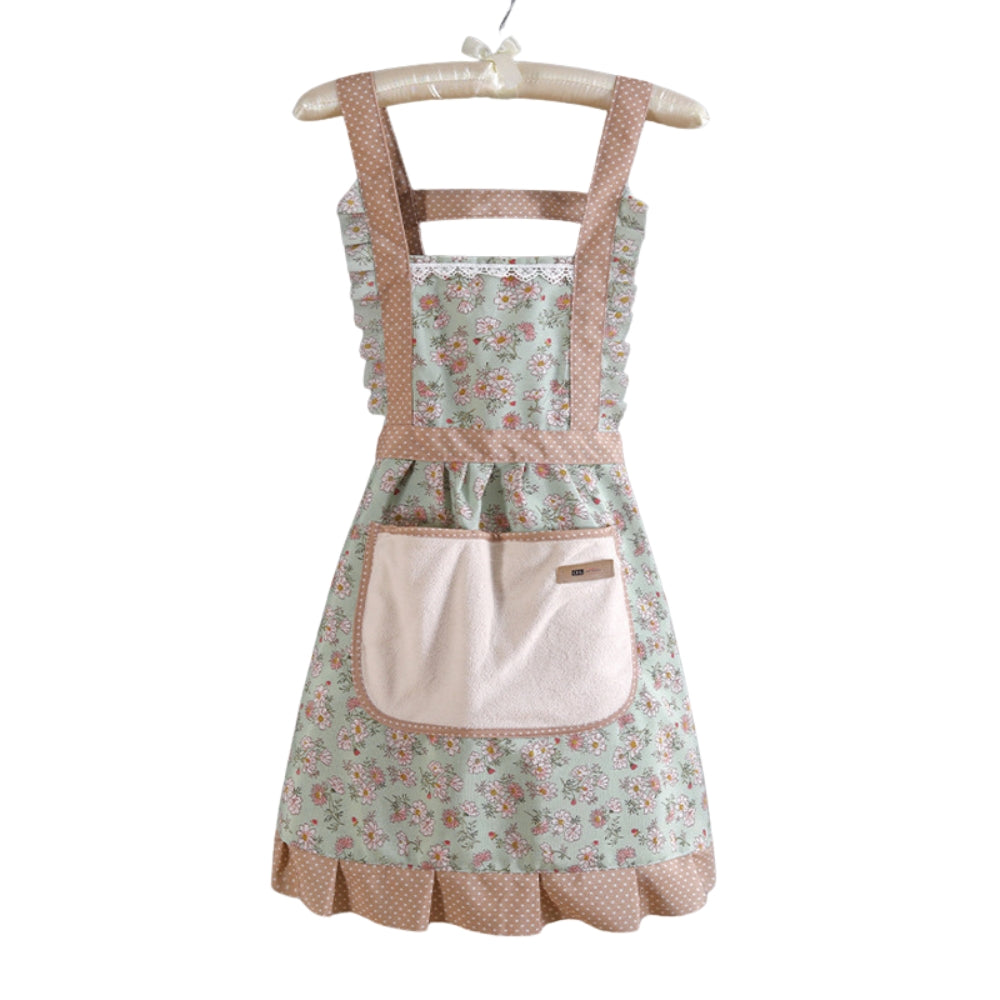 Floral Print Cotton Kitchen Apron