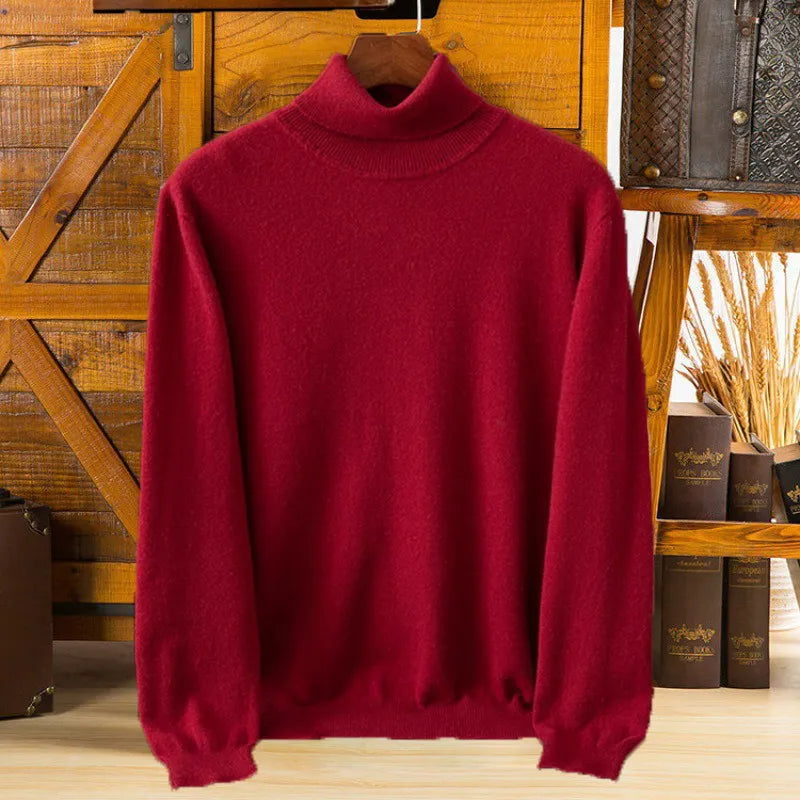 Sylvara 100% Pure Cashmere Turtleneck Sweater for Men