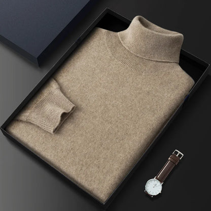 Sylvara 100% Pure Cashmere Turtleneck Sweater for Men